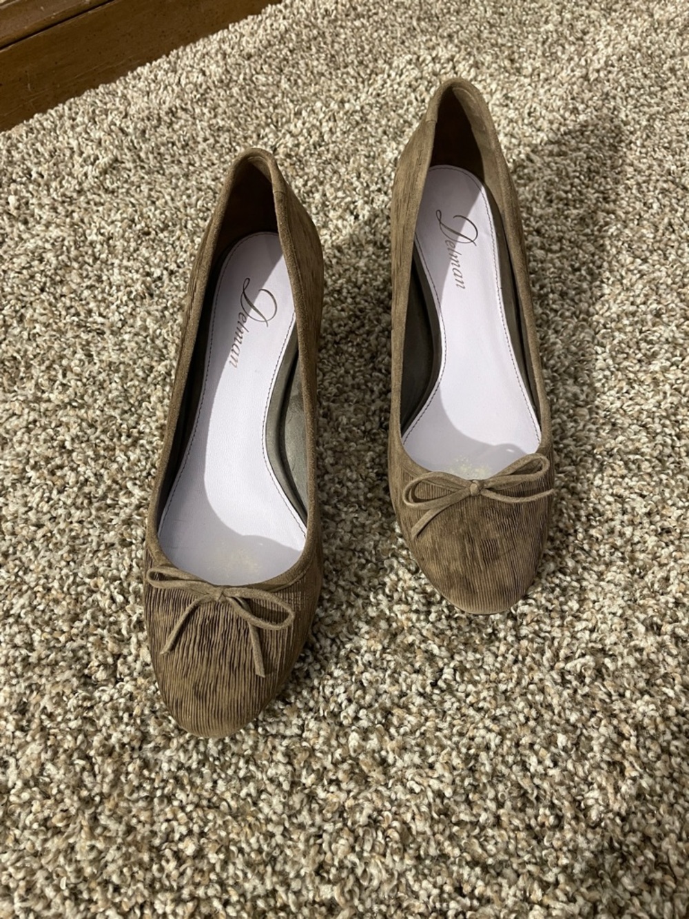 Delman Olive Textured Suede heels - 8.5